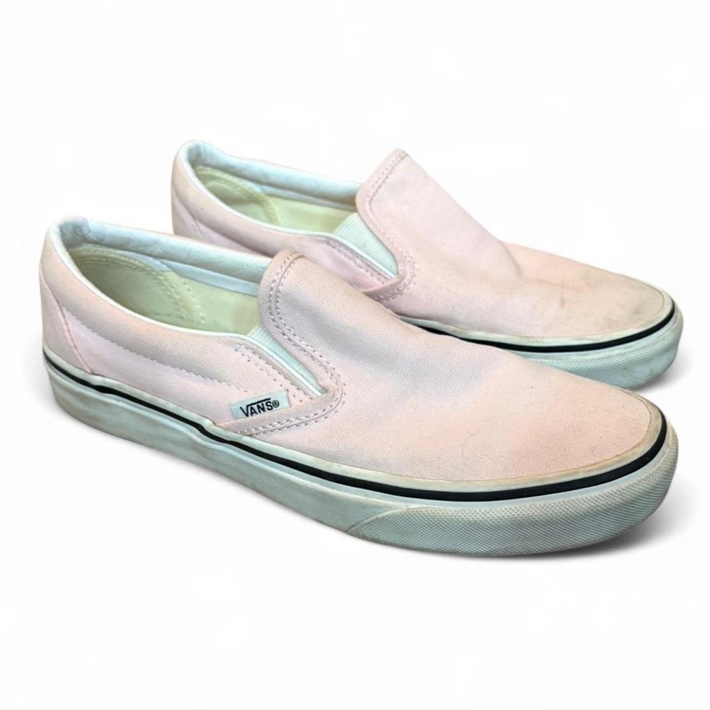 Baby Pink White Blushing Classic Slip On Vans Shoes - Picture 2 of 7